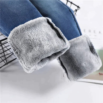 Women's Stretchy Skinny Winter Jeans with Fleece Lining | Great for Casual Days