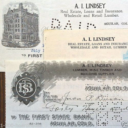 AGUILAR COLORADO MINING Checks Set 1910-20s