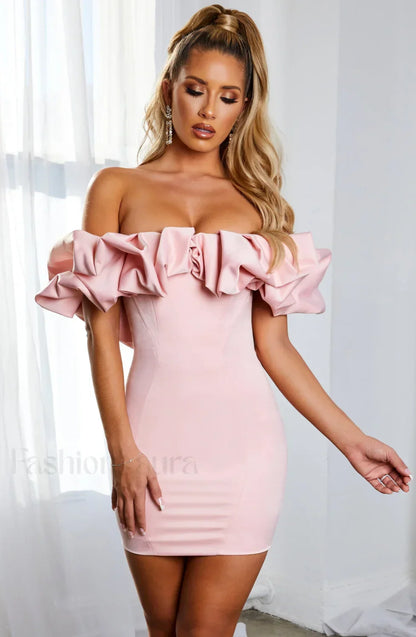 Allie Mini Dress Trendy - Baby Pink