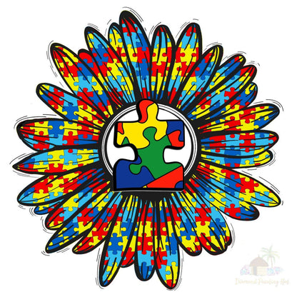 Autism Puzzle Sunflower Diamond Painting-Diamond Painting Hut