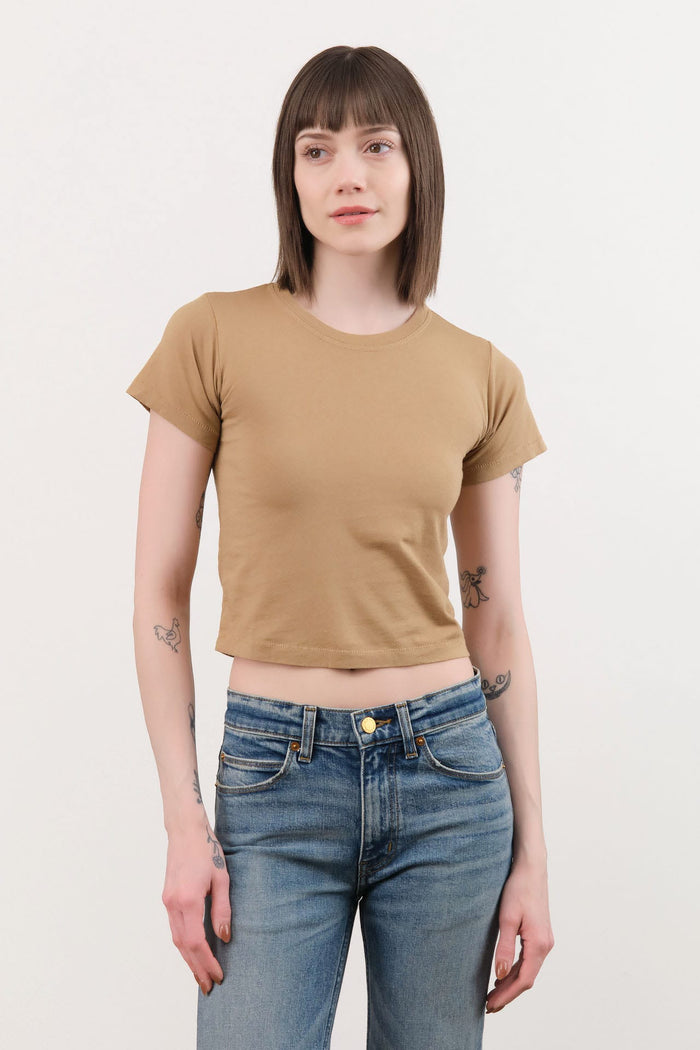 Atelier Delphine Apparel Womens Tees Baby Tee in Tobacco