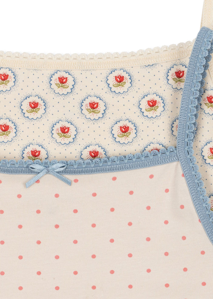 Basic 2-Pack Strap Tops in Pirouette Dot/Mirage