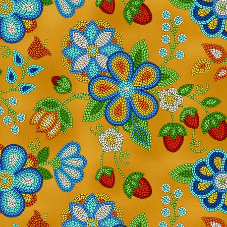 Beaded Strawberry Tucson Canvas Moosehide