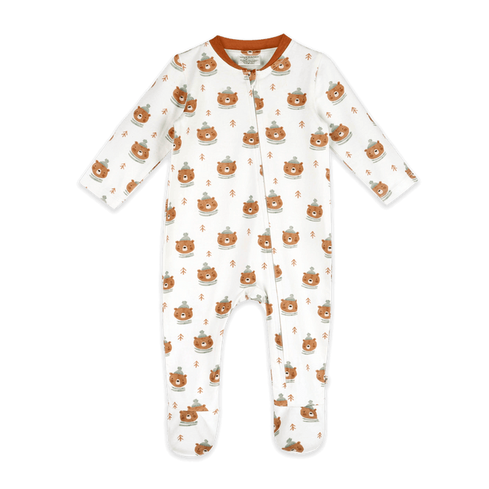 Bears Baby Zip Footie (Organic Jersey) - Front