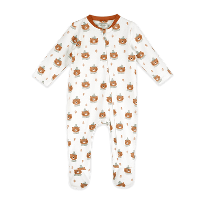 Bears Baby Zip Footie (Organic Jersey) - Front