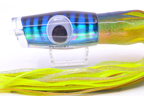 Big T Lures Blue Mackerel Leopard 12" 10.7oz Skirted Blue-Orange-Silver