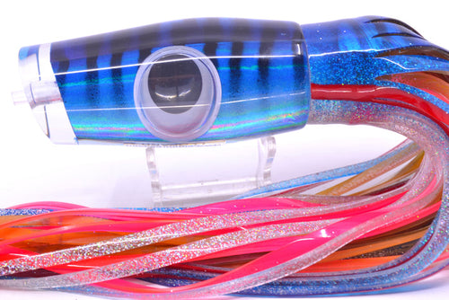 Big T Lures Blue Mackerel Leopard 12" 10.7oz Skirted Blue-Red-Silver