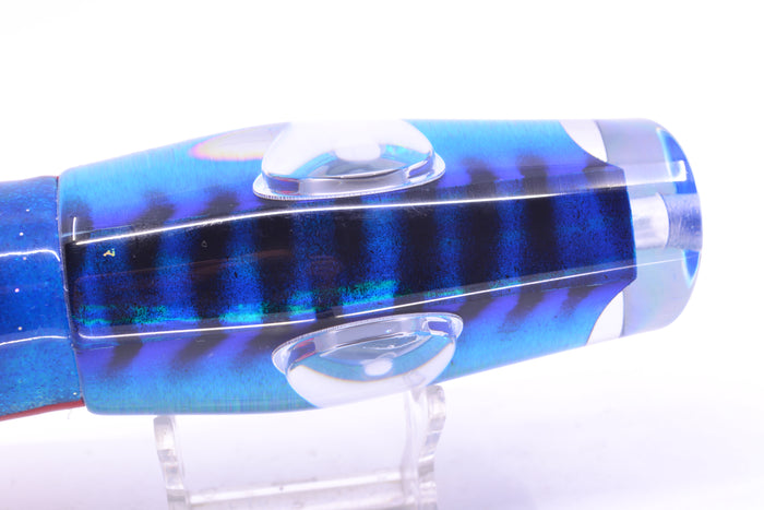 Big T Lures Blue Mackerel Leopard 12" 10.7oz Skirted Blue-Red-Silver