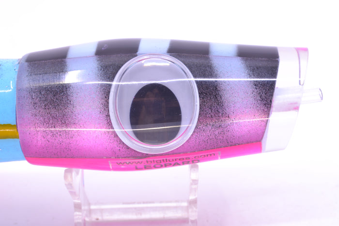 Big T Lures Ice Blue-Pink Pearl Black Bars Leopard 12" 10.7oz Skirted Ice Blue & Black/Pink