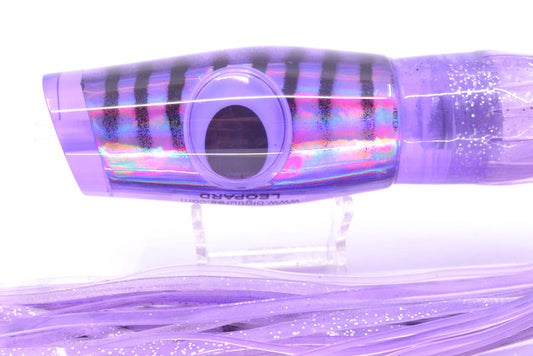 Big T Lures Purple Rainbow Mackerel Leopard 12" 10.7oz Skirted Purple with Black Stripes