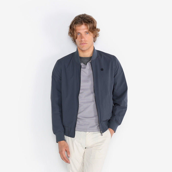 Bomber Réversible en Coton Bleu et Ver Kaki Homme SERGE BLANCO