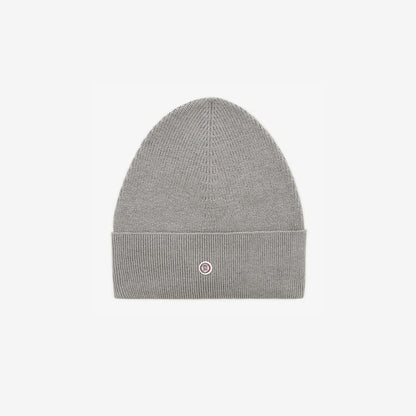 Bonnet uni en coton et laine gris acier