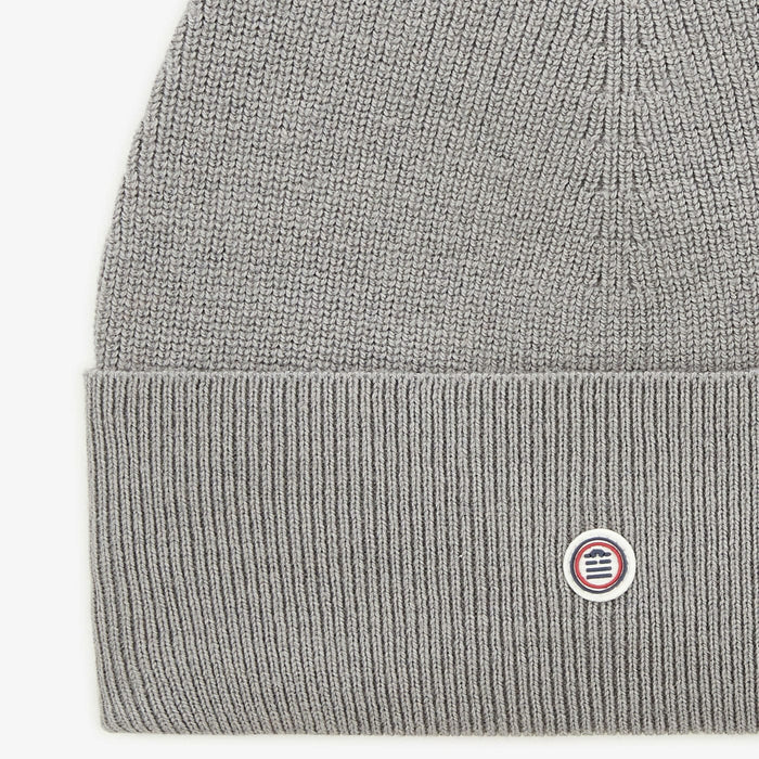 Bonnet uni en coton et laine gris acier