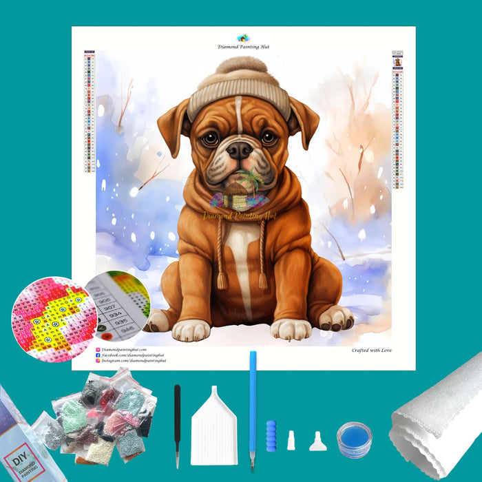 Boxer Winter Diamond Painting