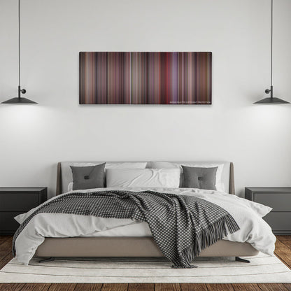 Breakfast at Tiffany's color palette canvas above a bed, between two black pendant lamps