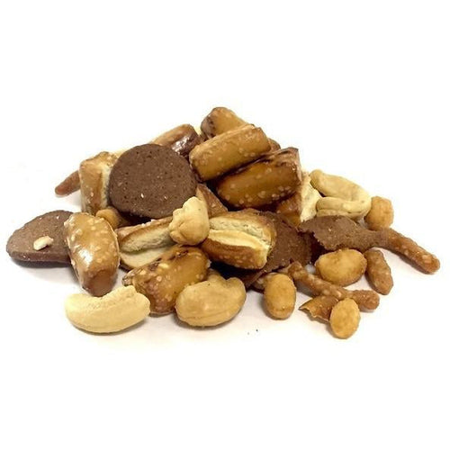 Broad Street Bites Mix includes Pretzel Nibs. Rye bagel chips, Honey Roasted Peanuts,&nbsp;Roasted &amp; Salted Cashews, &amp; Honey Roasted Sesame Sticks