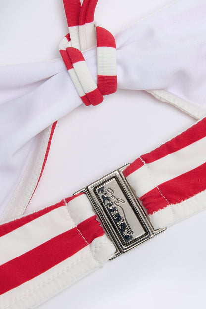 Multiway Bikini Top in Cherry Red Stripe