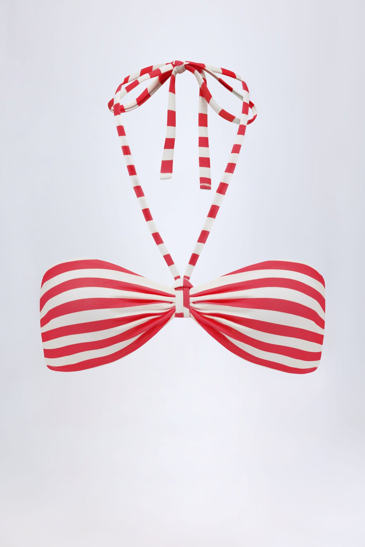 Multiway Bikini Top in Cherry Red Stripe