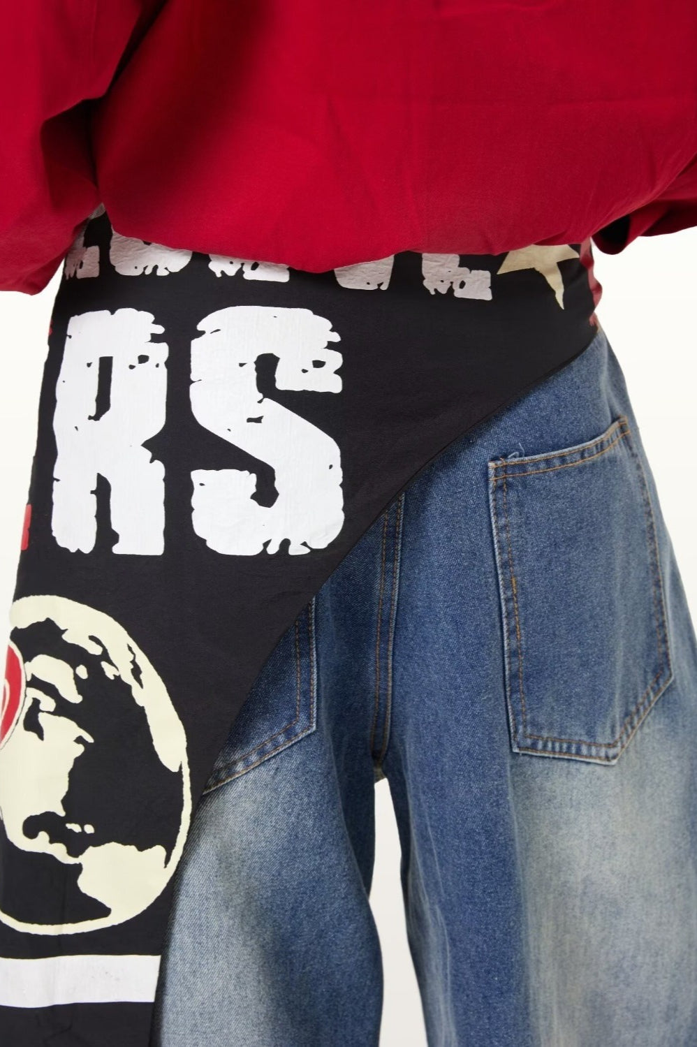 Vintage Lightweight Cargo High Waist Flare Jeans