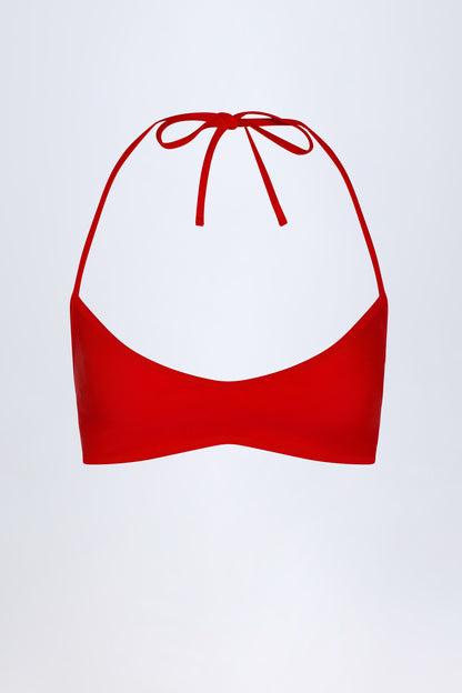 Reversible Halterneck Bikini Top in Zebra Print