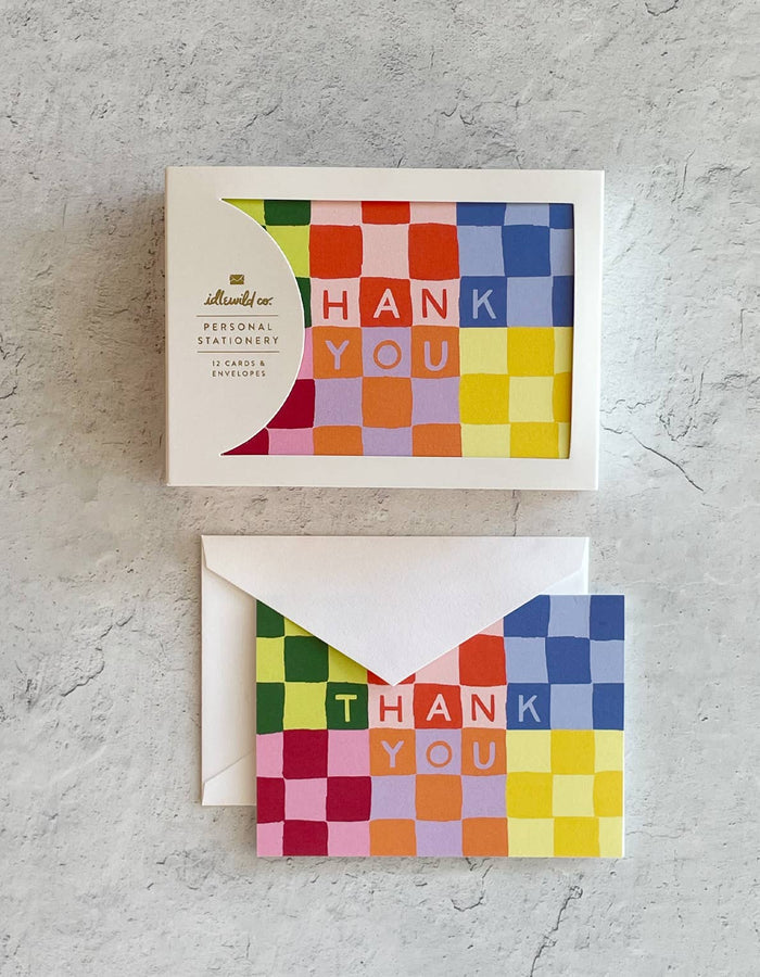 Checkered Thank You Note Cards Boxed Set