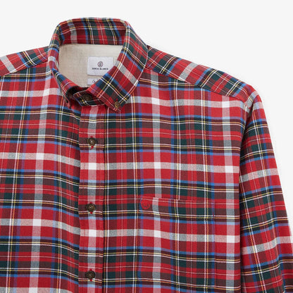 Chemise à manches longues brique à carreaux