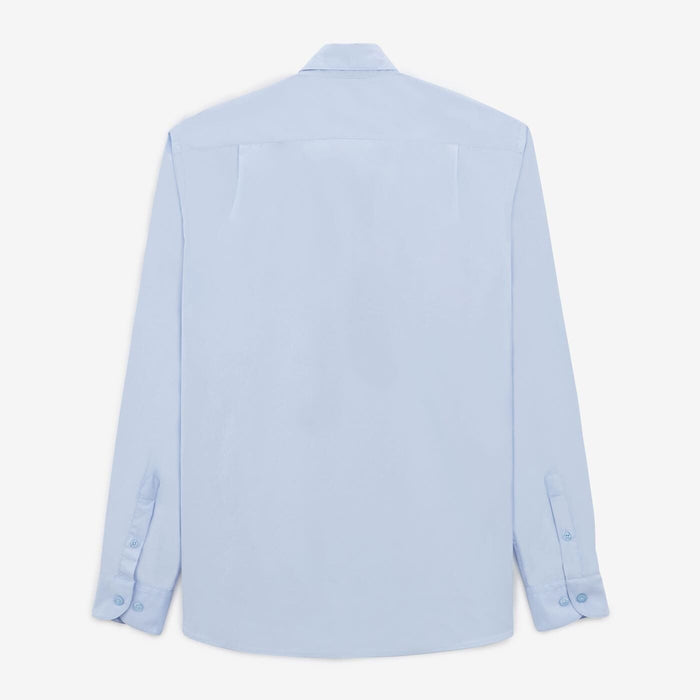 Chemise à manches longues unie bleu ciel