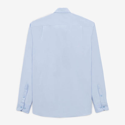 Chemise à manches longues unie bleu ciel