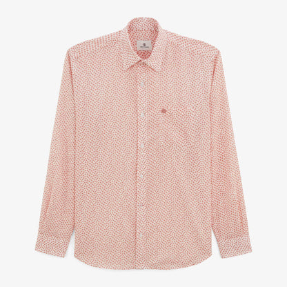 Chemise Charles Manches Longues Homme En Coton Corail Etoiles SERGE BLANCO