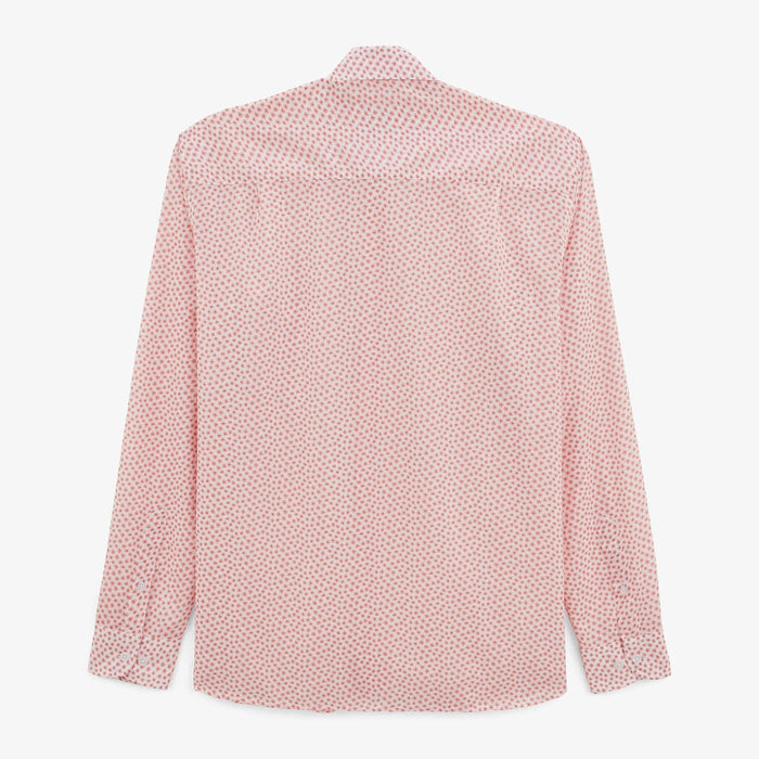 Chemise Charles Manches Longues Homme En Coton Corail Etoiles SERGE BLANCO