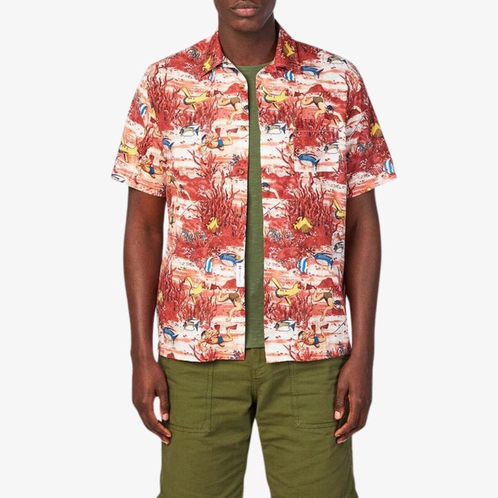 Chemise manches courtes imprimée brique homme serge blanco