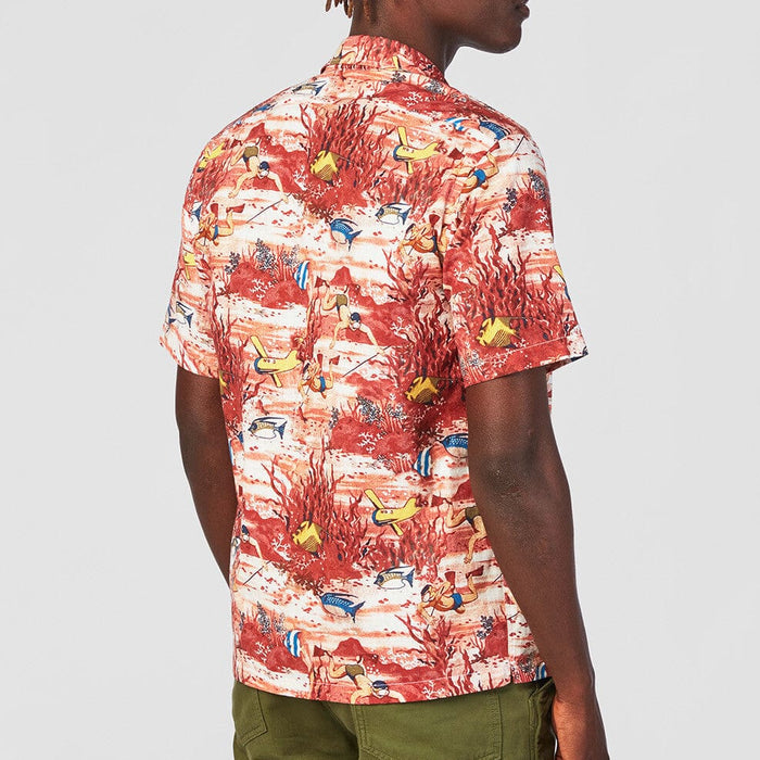 Chemise manches courtes imprimée brique homme serge blanco