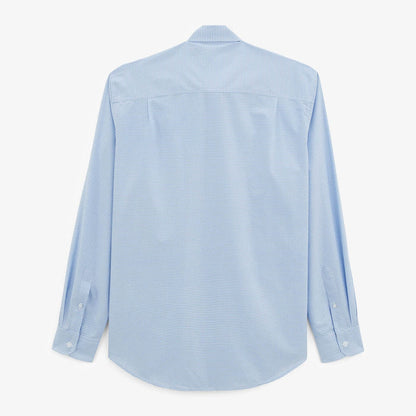 Chemise Clément En Coton Manches Longues Bleue A Carreaux Vichy Homme SERGE BLANCO