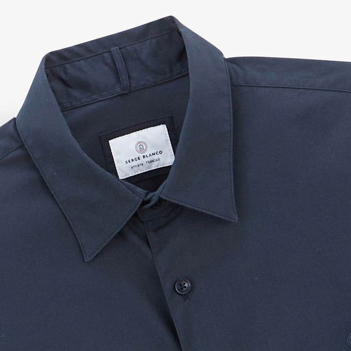 Chemise à manches longues unie bleu foncé