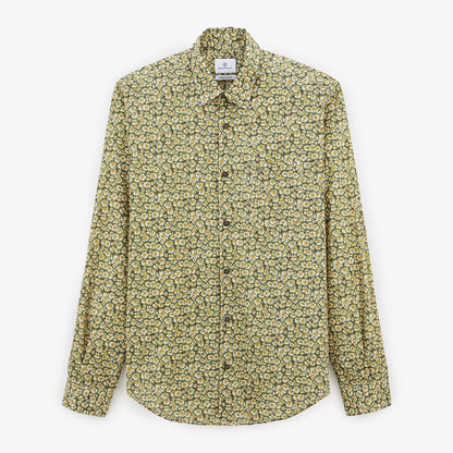 Chemise pâquerette vert olive à manches longues en coton
