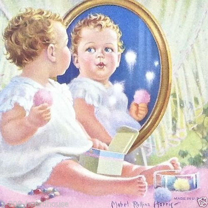 CHILD IN MIRROR Mable Rollins Calendar 1956