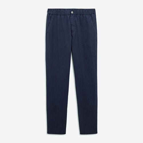 Chino 549 En Coton A Rayures Tennis Bleu Nuit Homme SERGE BLANCO
