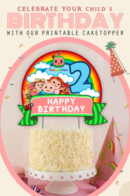 Cocomelon Birthday Party - Digital Cake Topper or Centerpiece - Jolly Owl Designs