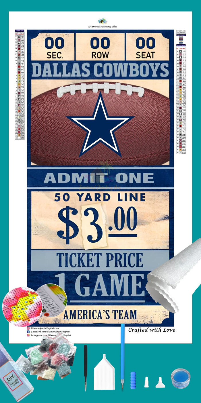 Dallas Cowboys NFL Ticket Diamond Painting-Diamond Painting Hut