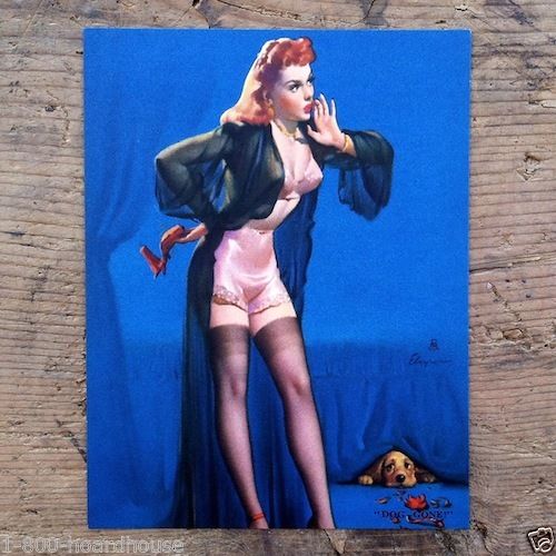 DOG GONE Elvgren Lithograph Pinup Print 1946