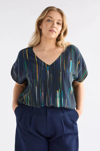 Elk the Label - Kayra V Neck Top - Aliena Print