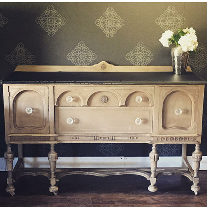 Retique It French Beige furniture and cabinet paint in a quart, showcasing smooth, creamy paint suitable for home decor projects.