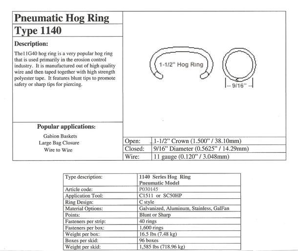 Galvanized & Stainless Steel Hog Rings