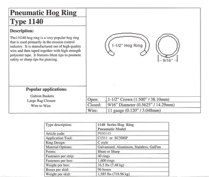 Galvanized & Stainless Steel Hog Rings