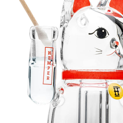 Lucky Money Cat Puffco Peak Glass Bubbler Attachment