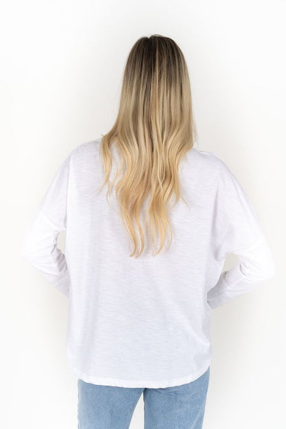 Humidity - Dippy Long Sleeve Tee - White - HW26502
