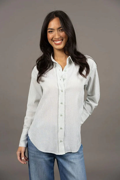 Humidity - Nala Stripe Shirt - Green Stripe - HW26600