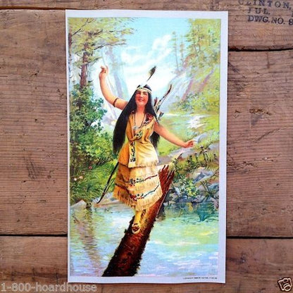 INDIAN MAIDEN Chromolithograph Art Print 1905