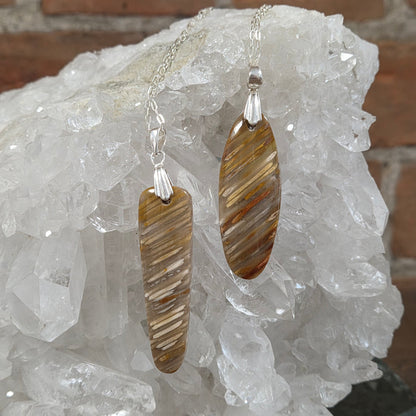 Indonesian Agatized Palmwood Pendant - Artisan Made