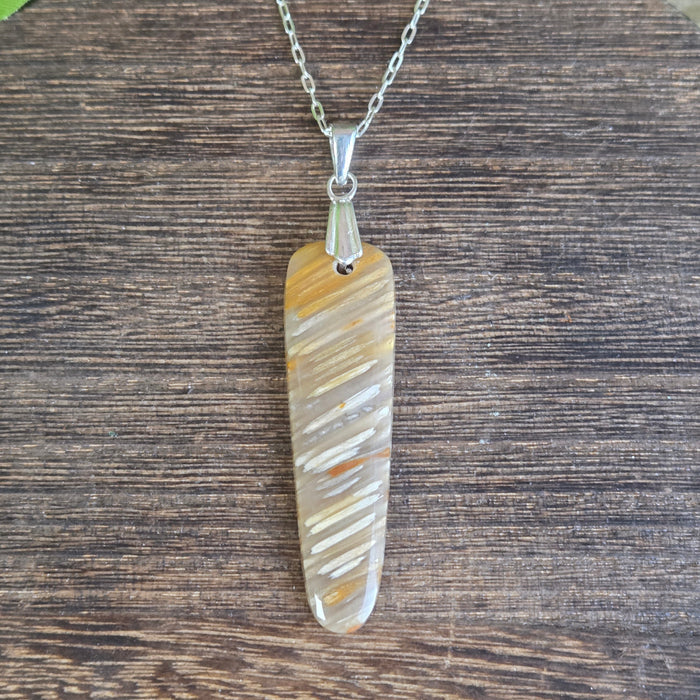Indonesian Agatized Palmwood Pendant - Artisan Made